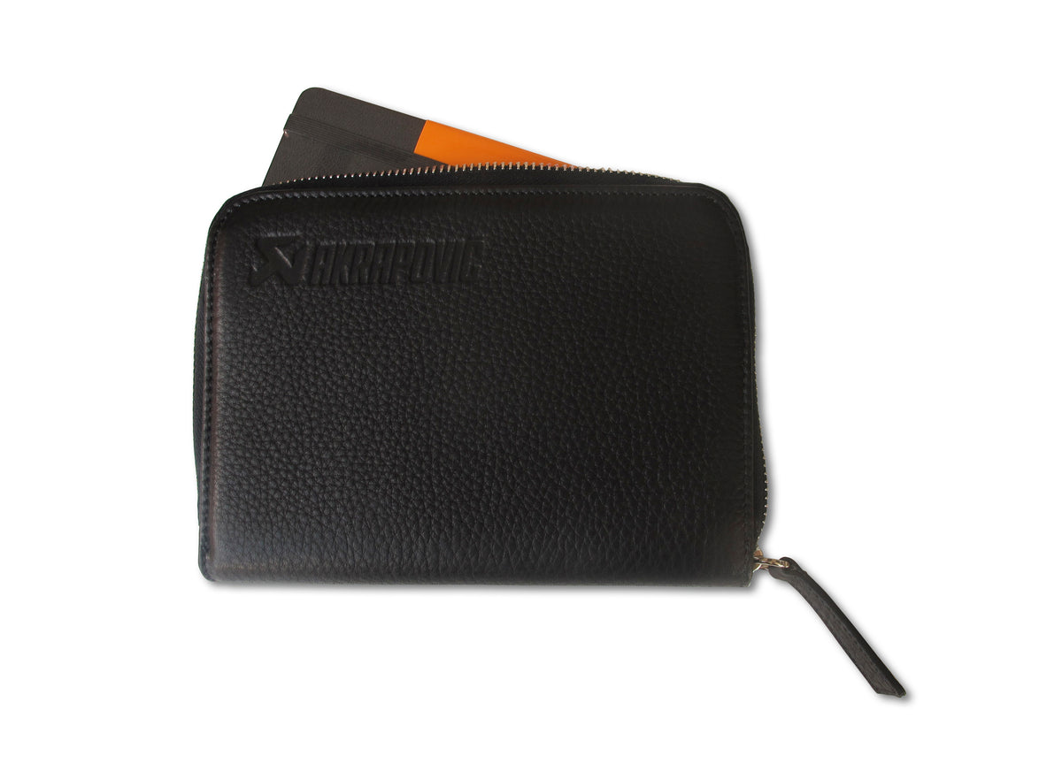 Leather Zip Notebook (S) black