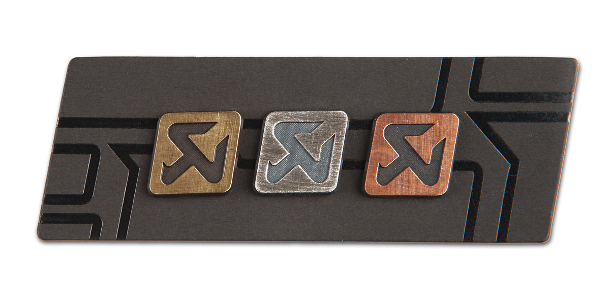 Copper/silver/brass pin set - large