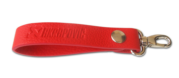 Leather Loop Keychain - red