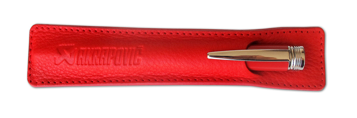 Leather Pencile sleeve - red