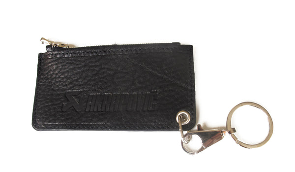 Leather Zip Keychain - black