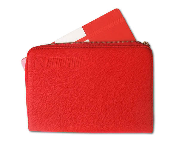 Leather Zip Notebook (M) red